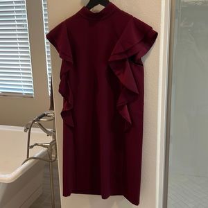 Kate Spade Wine Ruffle Dress